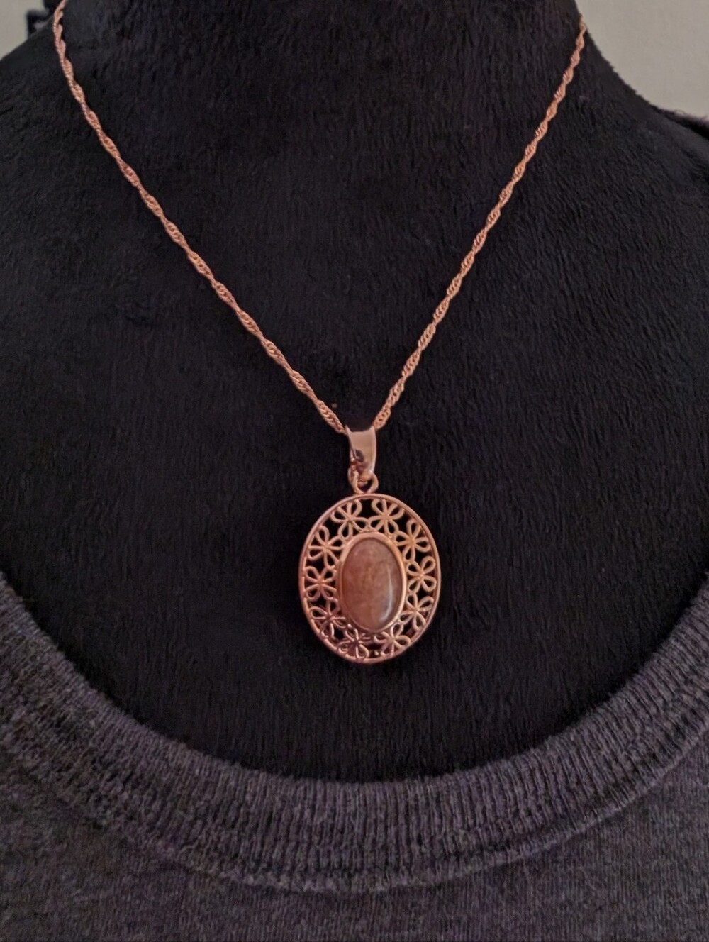 Sunstone Pendant With Chain